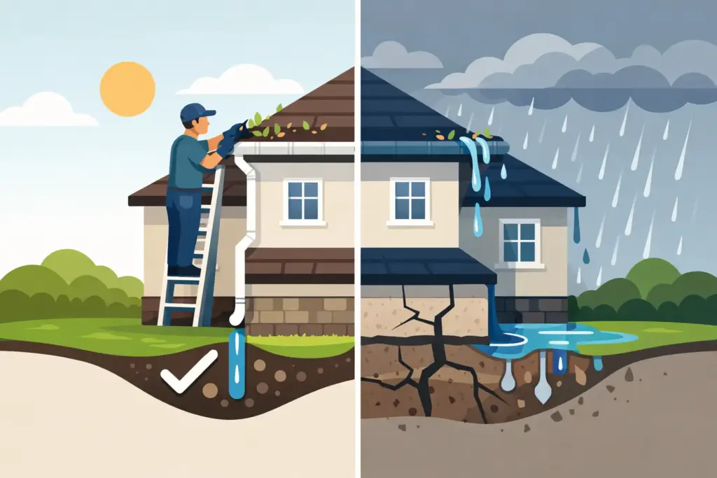 Can Gutter Cleaning Prevent Foundation Damage?