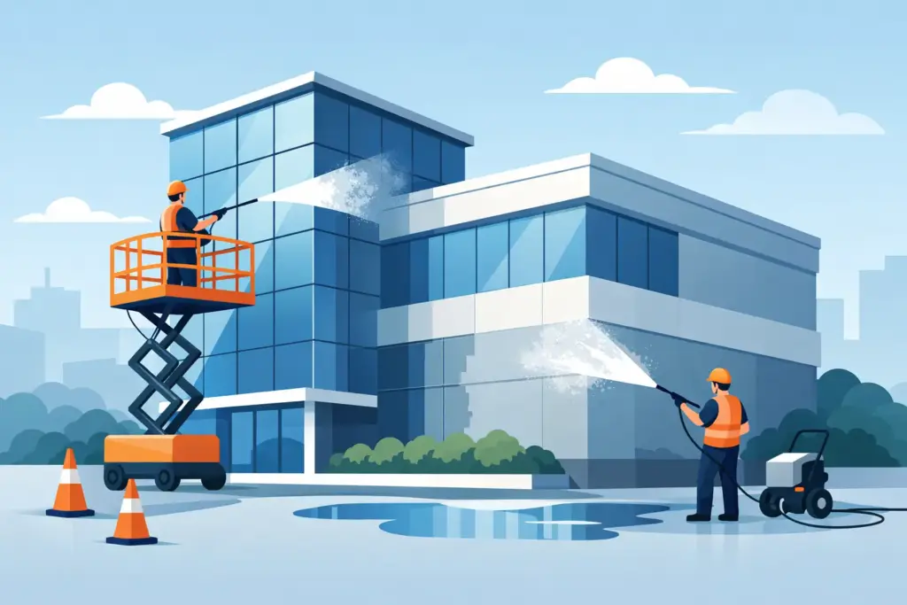 Commercial Building Pressure Washing That Protects