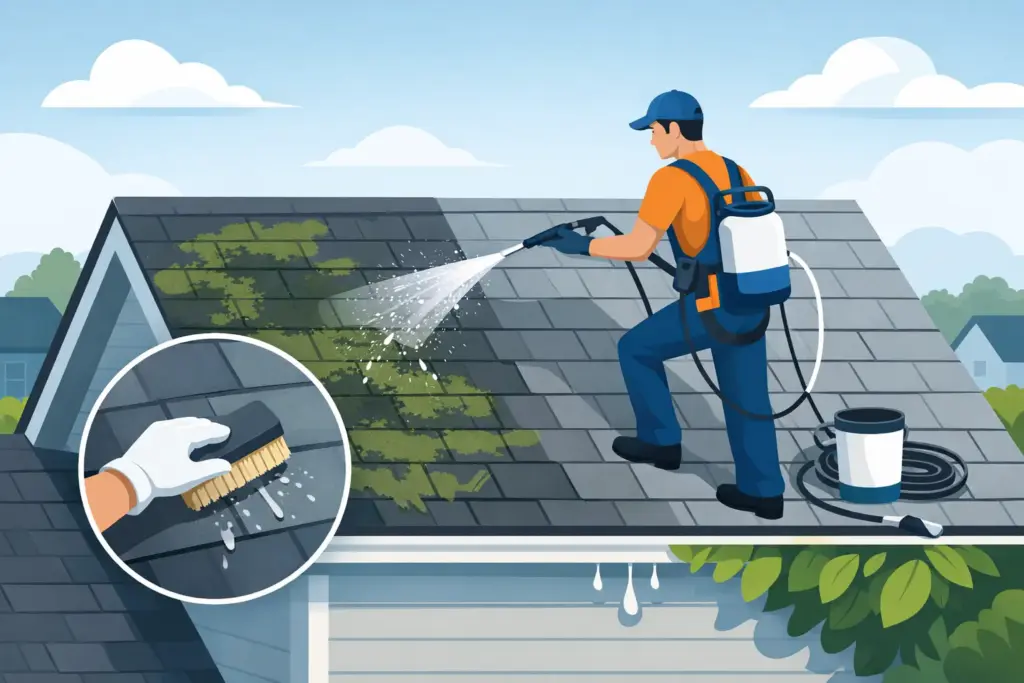 How to Remove Roof Algae Without Damaging Shingles