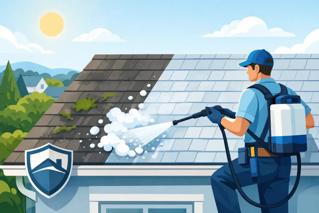 Low Pressure Roof Cleaning That Protects Your Roof