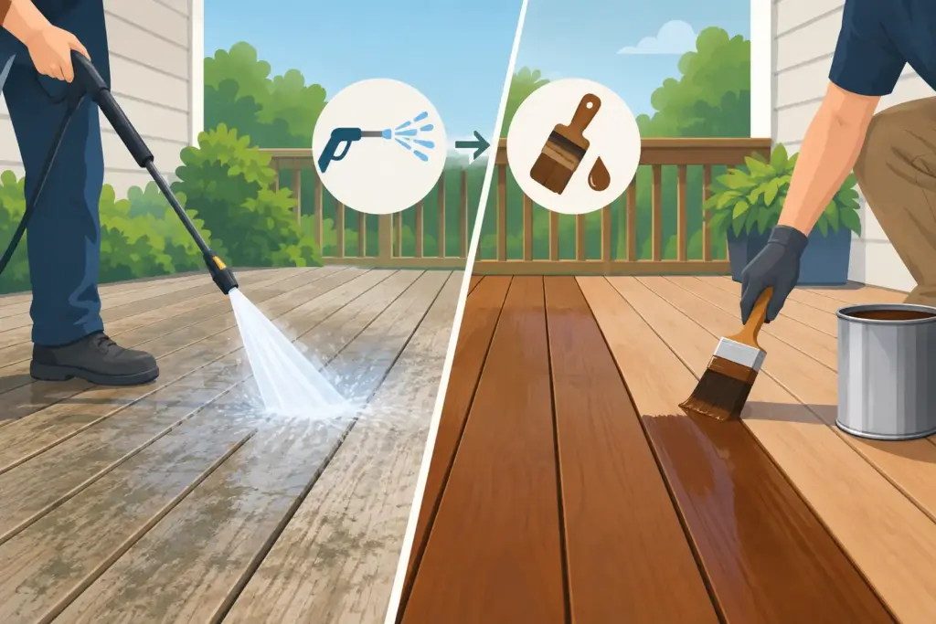 Deck Washing Versus Staining: Which First?